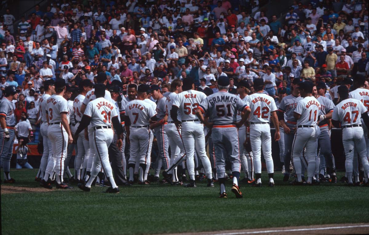 Baseball players on the field