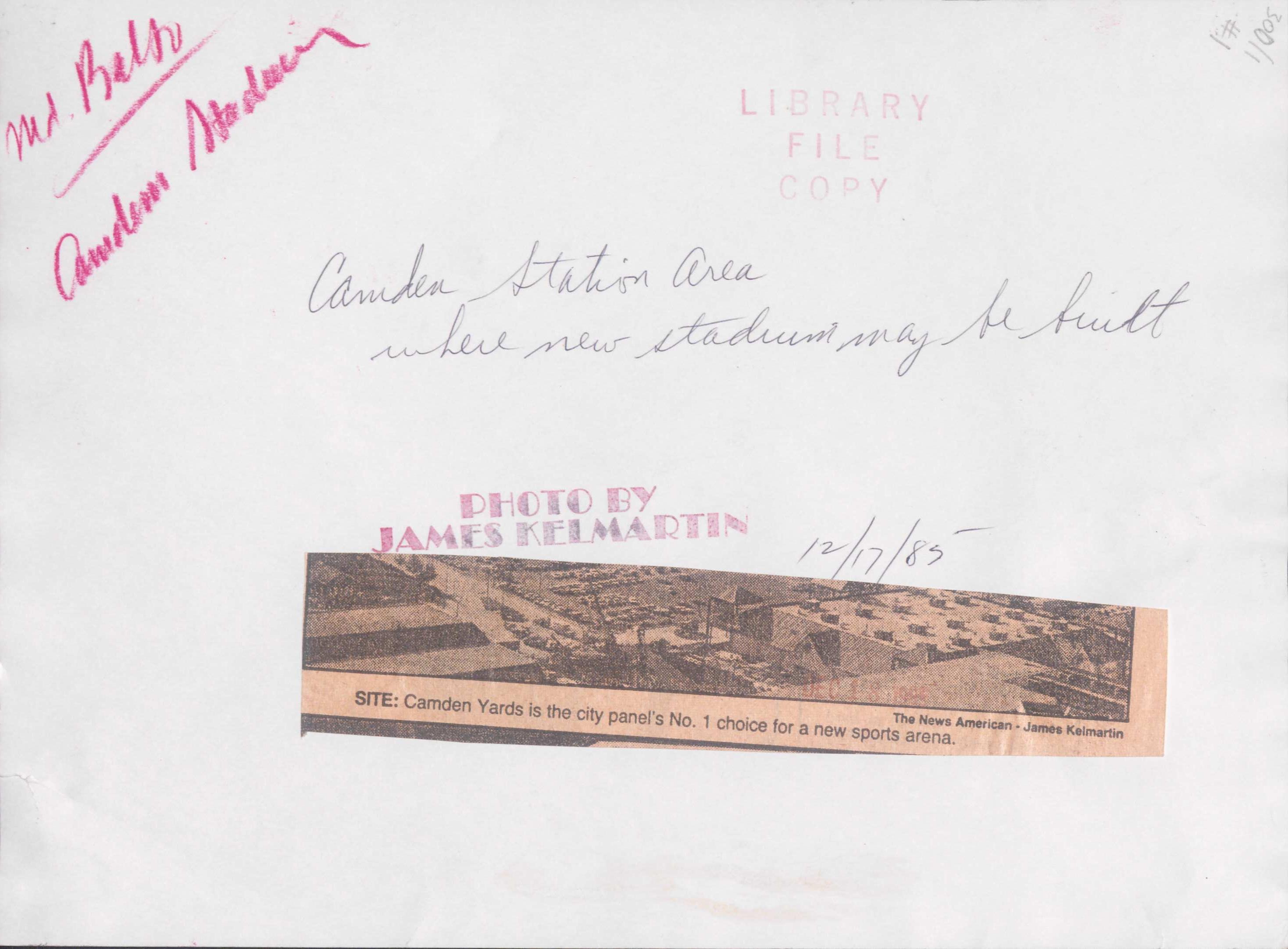 Archival photo caption sheet with handwritten notes